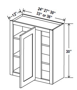 Wall Blind Corner Cabinet, shaker gray