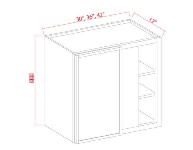 Wall Blind Corner Cabinet, slim white oak