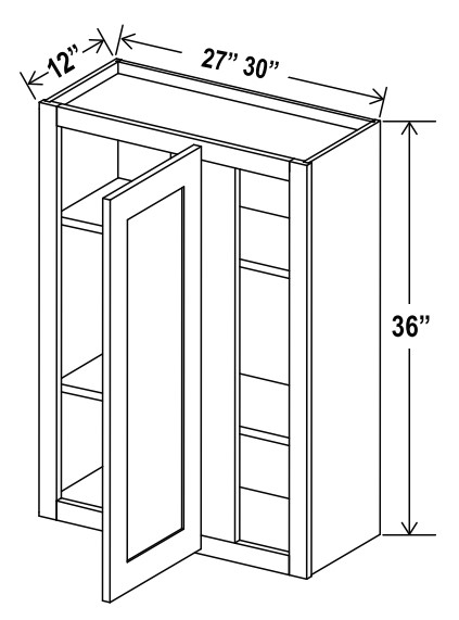 Wall Blind Corner Cabinet, shaker gray