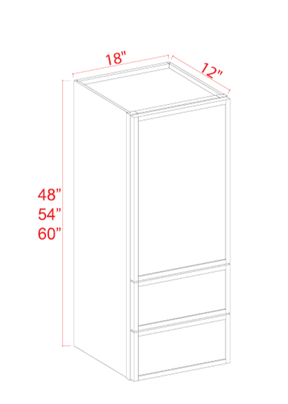 Wall With Drawer Cabinet, slim aston green