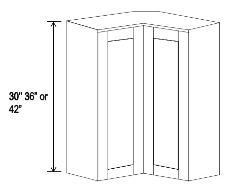 Wall Easy Reach Corner Cabinet, shaker gray