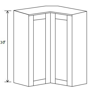 Wall Easy Reach Corner Cabinet in shaker white